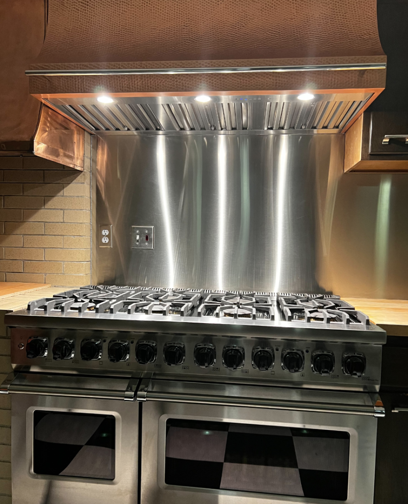 stainless steel backsplash