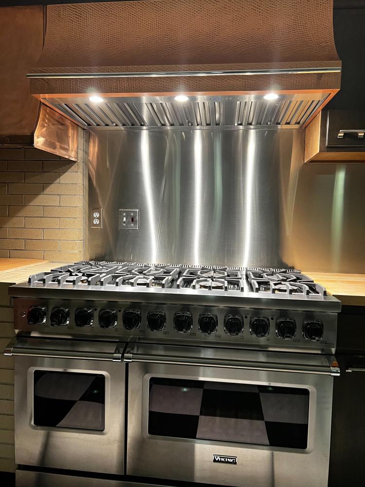 beautiful metal backsplash