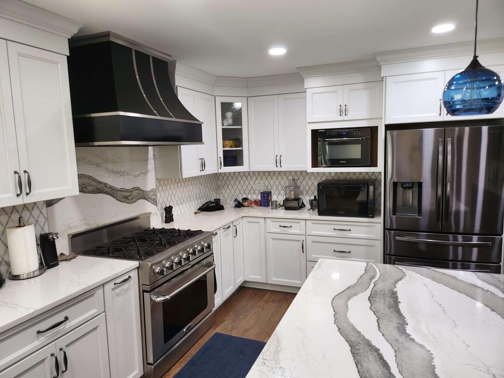 black and white kitchen