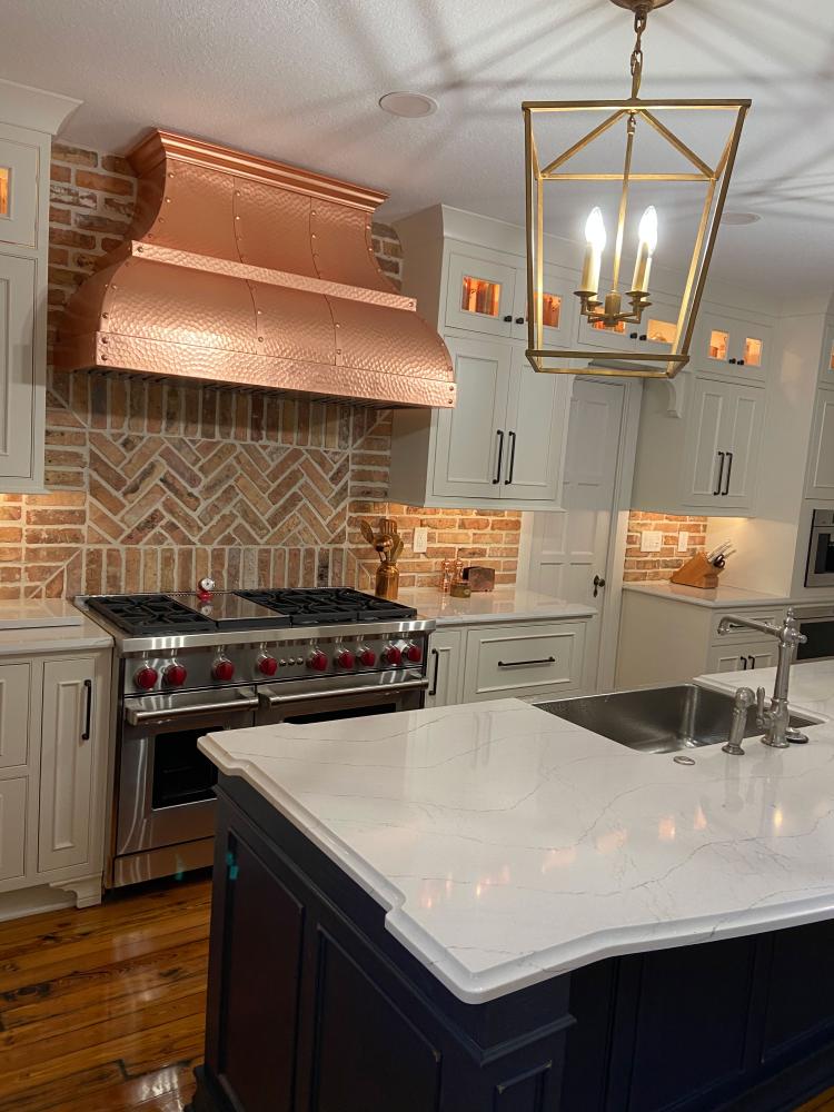 chevron brick backsplash