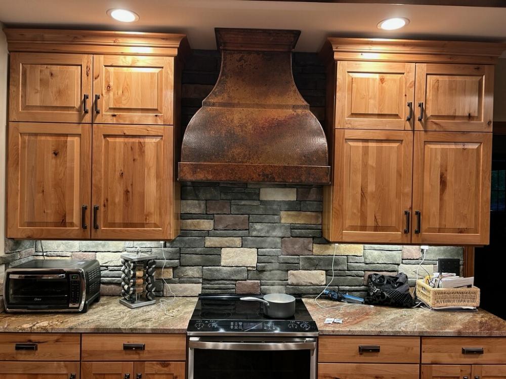 classic brick backsplash