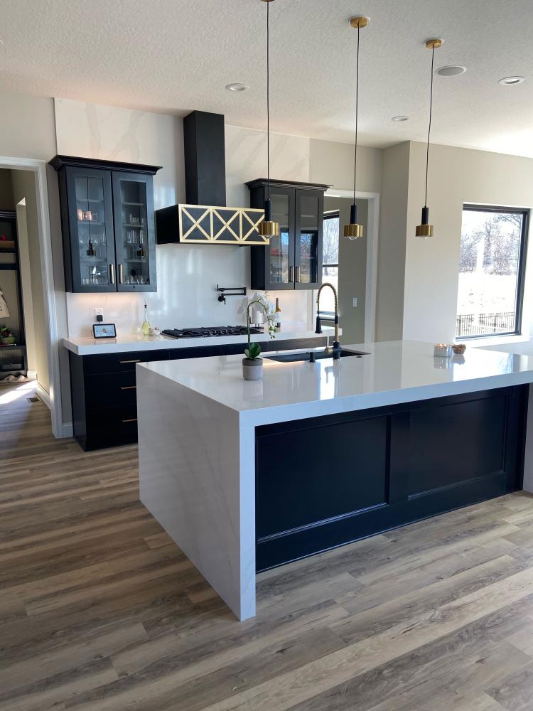 black and white kitchen