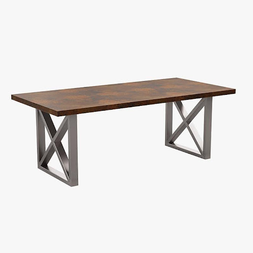 rectangular copper table