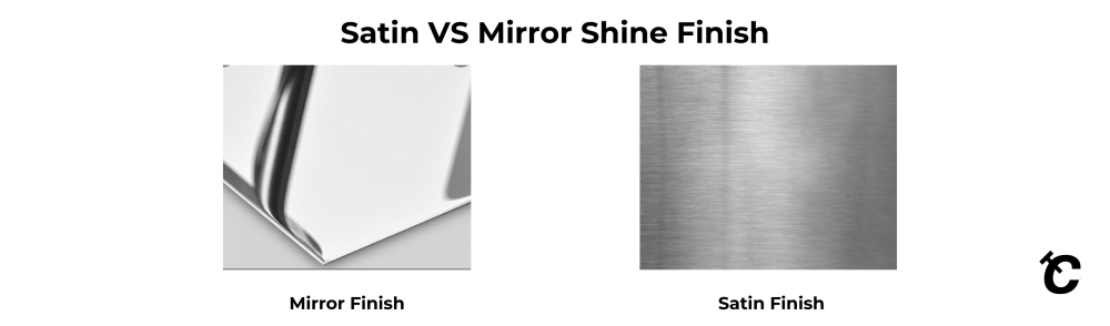 mirror shine and satin finish