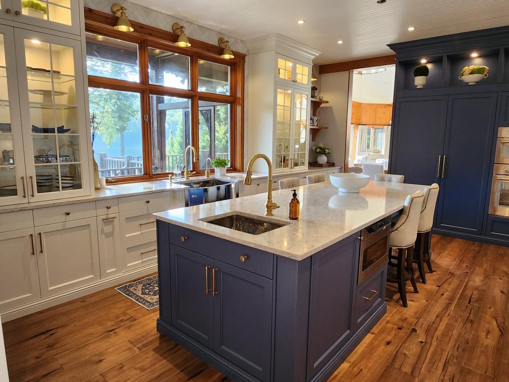 kitchen with nice lighting