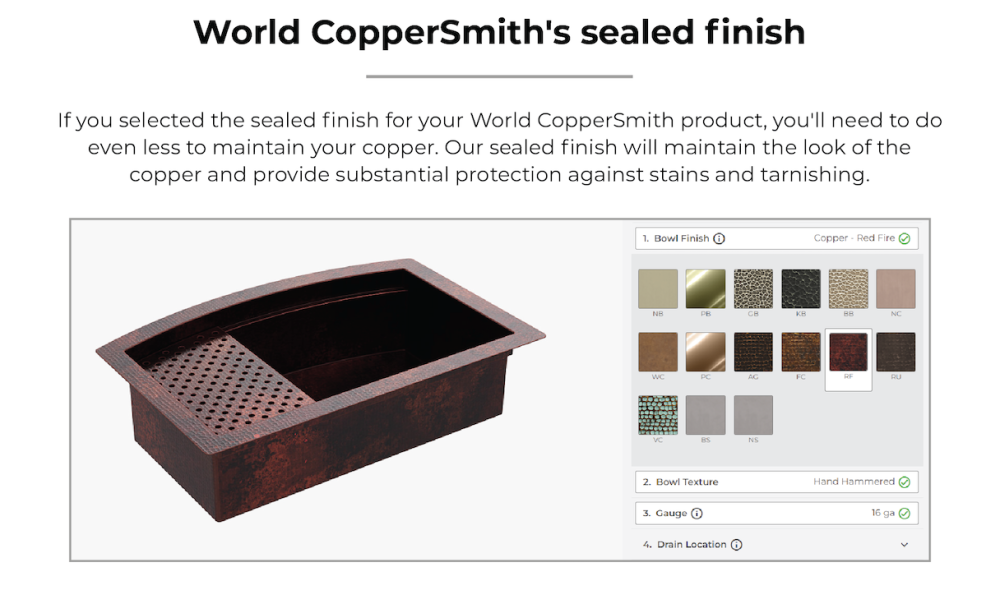 coppersmith sealed finish 