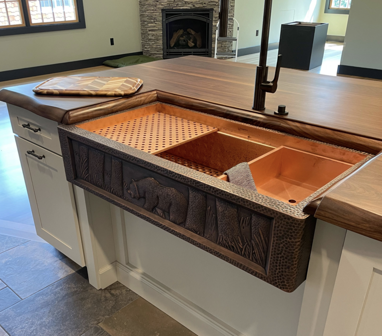 copper workstation sink