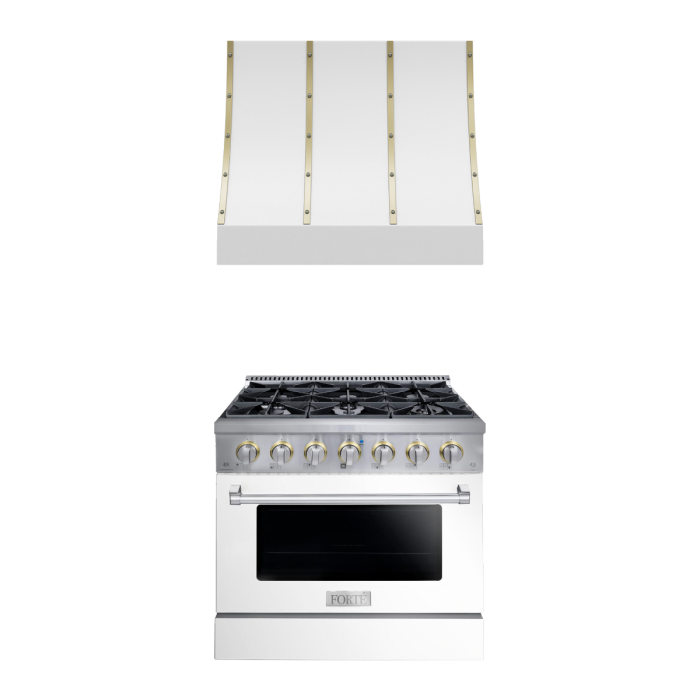 Forte 48 Freestanding All Gas Range - 8 Sealed Italian Made