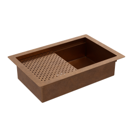 Undermount SW Weathered Copper Workstation Kitchen Sink 33W Blend   Css Usw 33229 16 Wcsm 