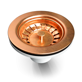 Kitchen Drain - Solid Copper Basket Strainer with Disposal Trim 3.5 - -  COPPER ALCHEMY